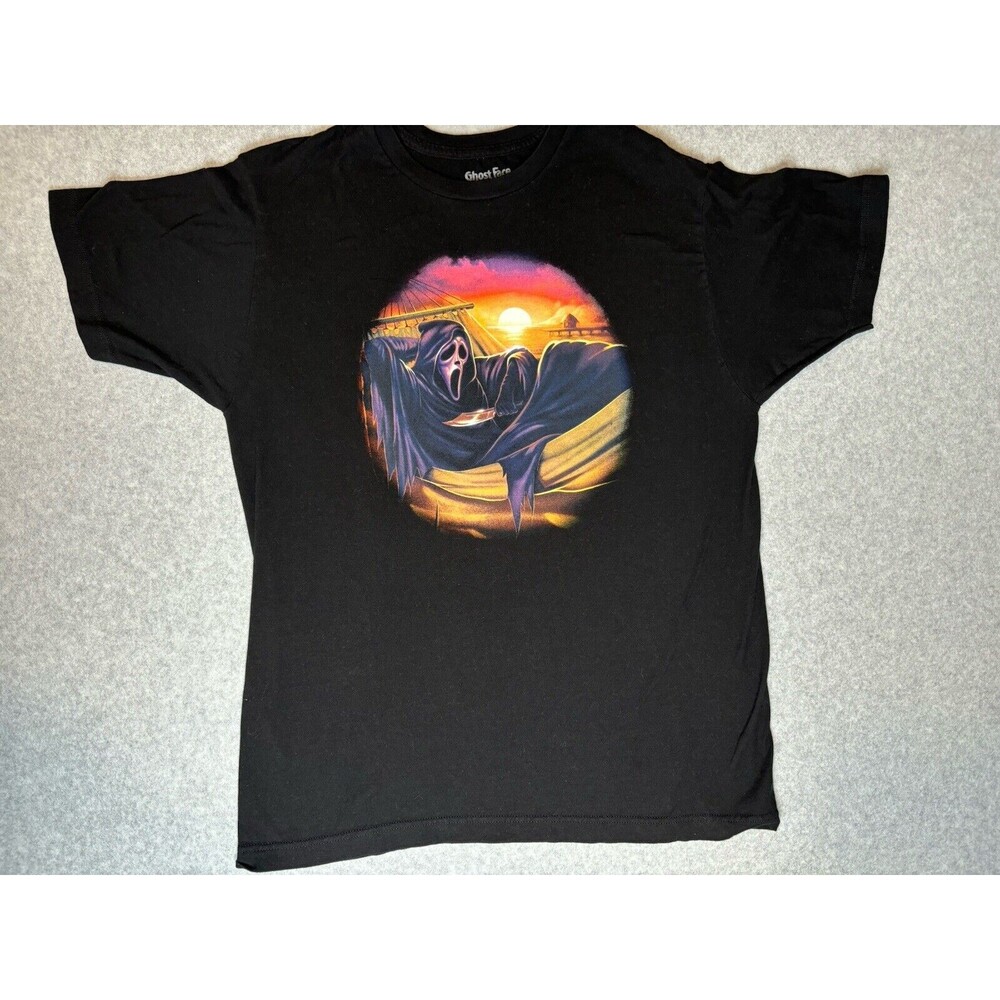Ghost Face Spring Break Scary Movie Mask Halloween Men's Shirt Black Large‎